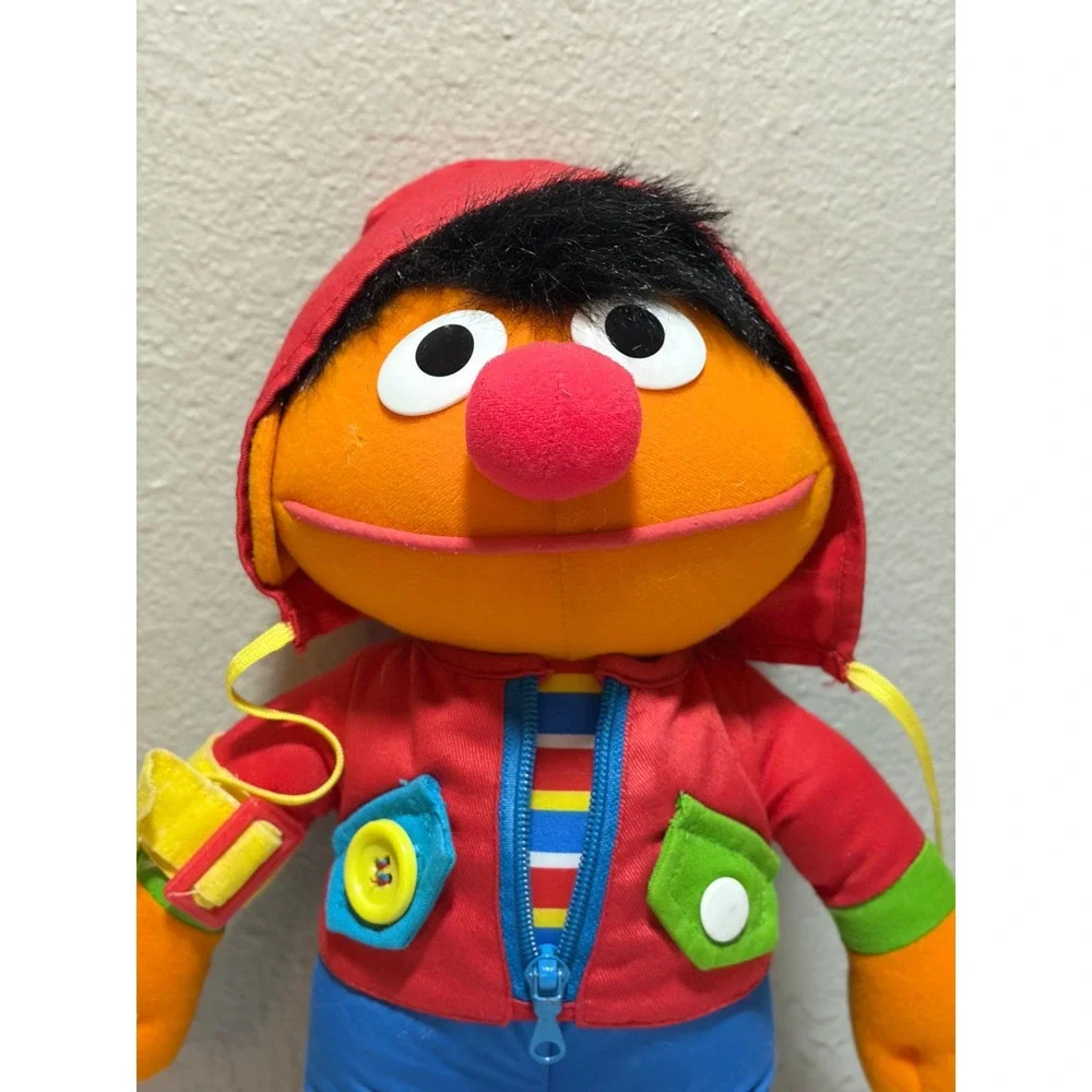 Vintage 1989 Sesame Street Dress Me Up Ernie Plush Playskool Learn To Dress Doll